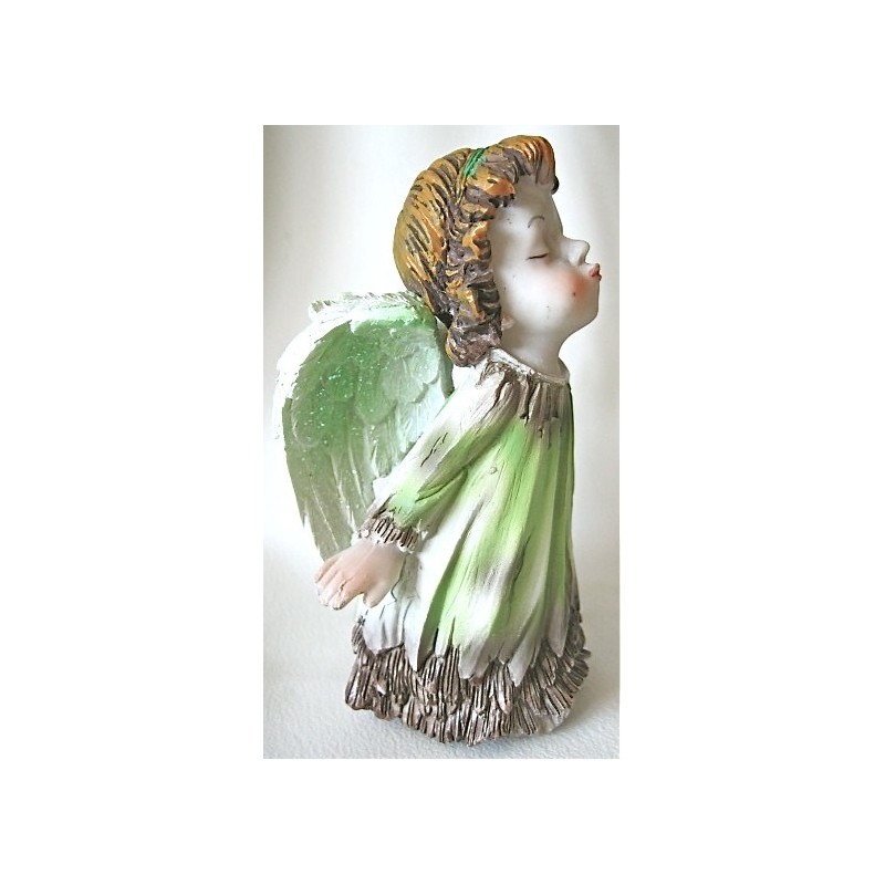 Ange Décoratif En Résine Et Tissu 43 Cm – Ailes En Résine, Couleurs Rouge/bleu/doré – Décoration Noël Ou Intérieur