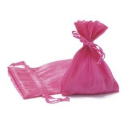 10 Sachets en organdi "Rose Fuchsia"