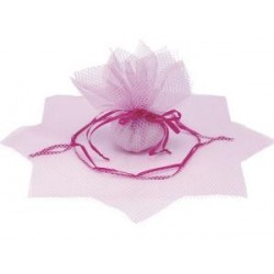 Tulle en filet à sachet avec tirant Fuchsia