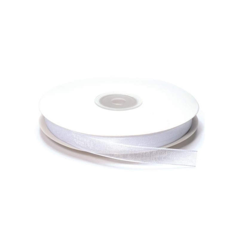 Ruban Organza, Blanc 10 mm