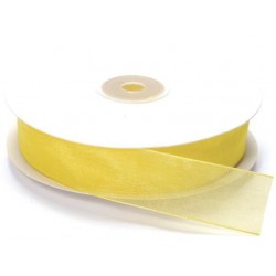 Ruban Organza, Jaune citron, 25 mm