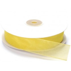 Ruban Organza, Jaune citron, 25 mm