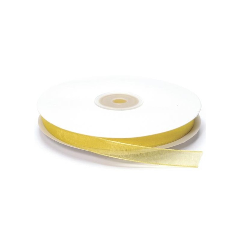 Ruban Organza, Jaune, 10 mm