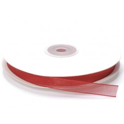 Ruban Organza, Rouge, 10 mm