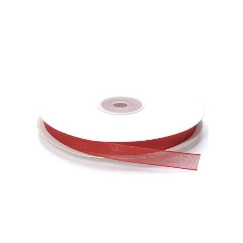 Ruban Organza, Rouge, 10 mm