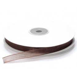 Ruban Organza, Marron, 10 mm