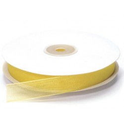 Ruban Organza, Jaune, 15 mm