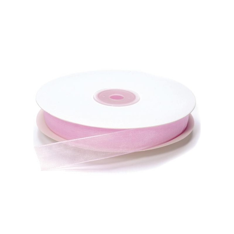 Ruban Organza, Rose bonbon,15 mm