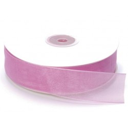 Ruban Organza, Vieux rose 25 mm