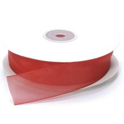 Ruban Organza, Rouge, 25 mm