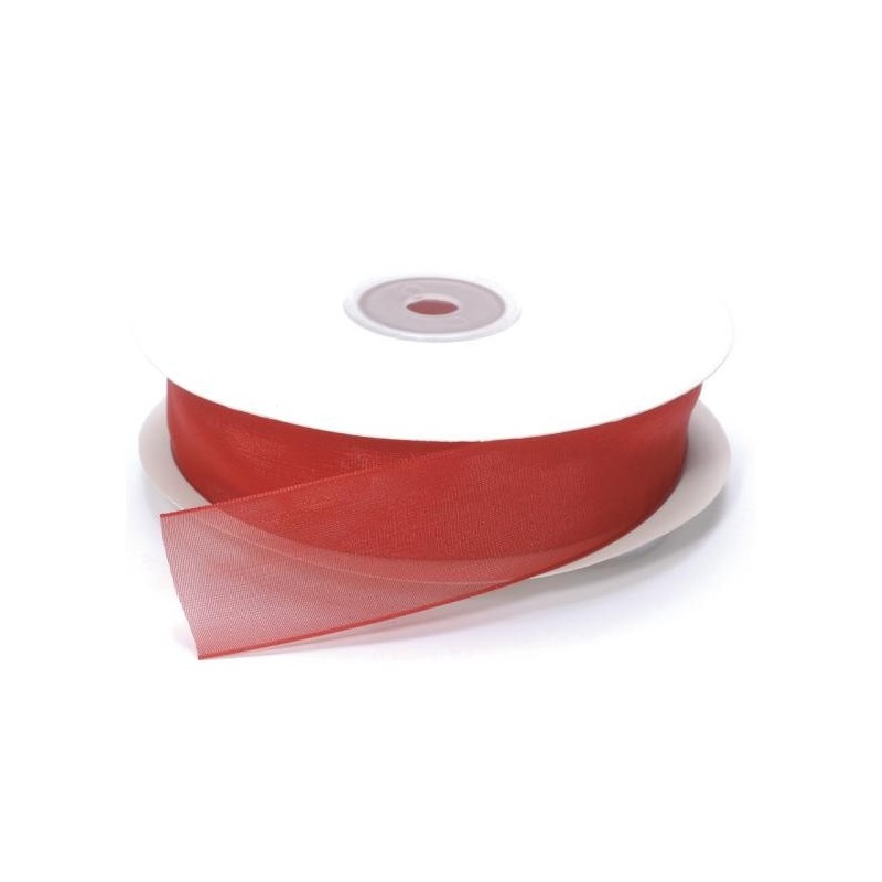 Ruban Organza, Rouge, 25 mm