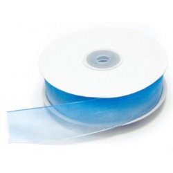 Ruban Organza bicolore, Bleu royal, 25 mm