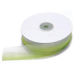 Ruban Organza bicolore, Vert pomme, 25 mm