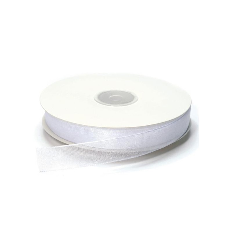 Ruban Organza, Blanc, 15 mm