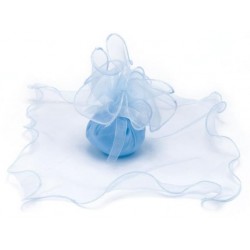 Tulle carré en organza Bleu