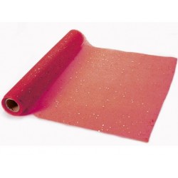 Chemin de table Organza paillettes Rouge