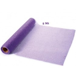 Chemin de table Organza paillettes Lilas