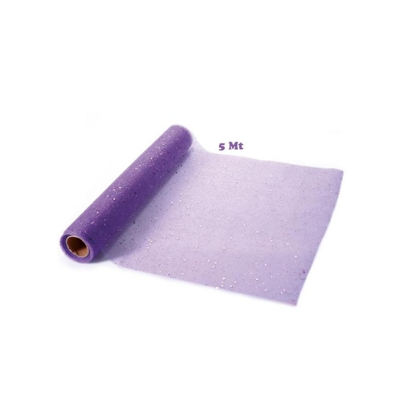 Chemin de table Organza paillettes Lilas