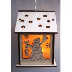 Lanterne "Maison de Noël" en bois 