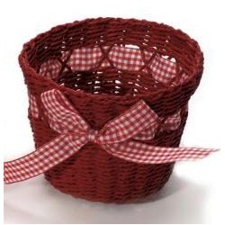 Panier en osier rouge