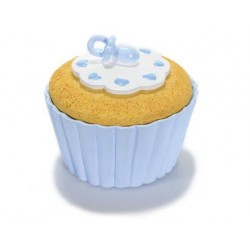 Boîte à dragées "Cupcake" Bleue