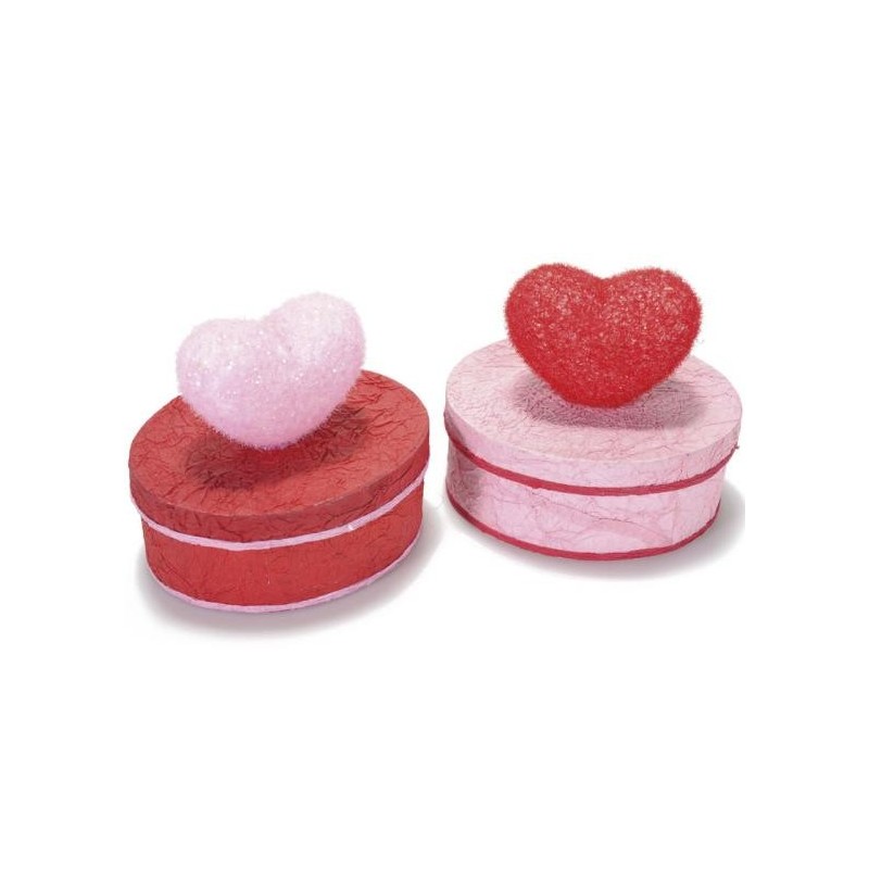 Set de 2 boîtes rondes "Coeur"