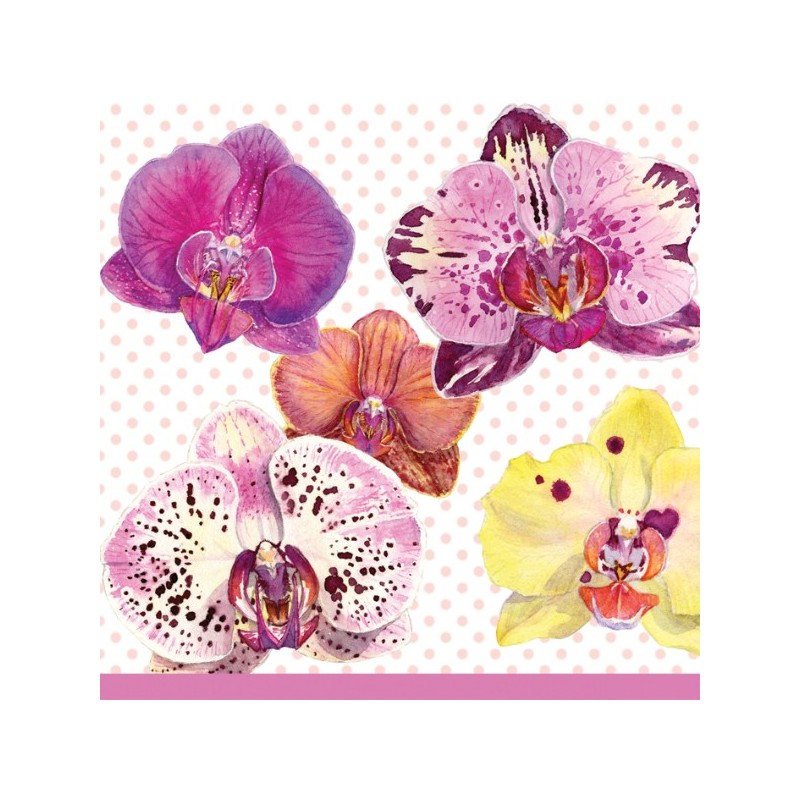20 Serviettes en papier "Orchidées"