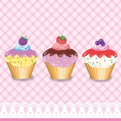 20 Serviettes en papier "Cupcakes"