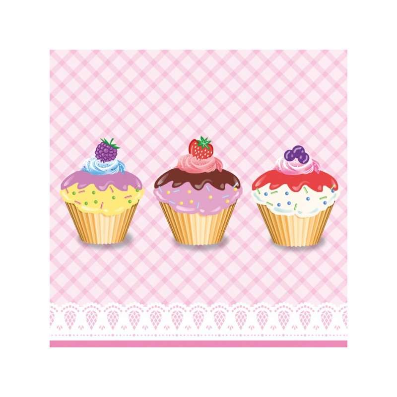 20 Serviettes en papier "Cupcakes"