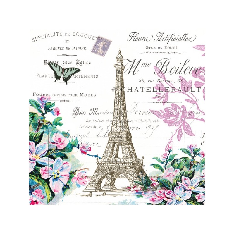 20 Serviettes en papier "Tour Eiffel"