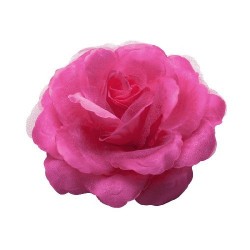 Rose en tissu fuchsia