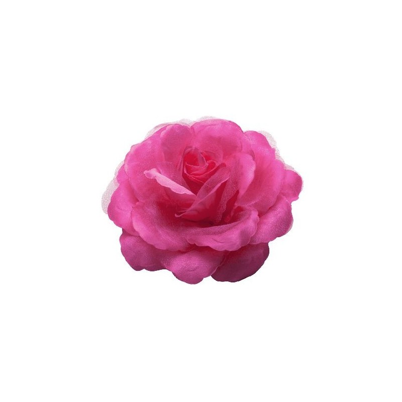 Rose en tissu fuchsia