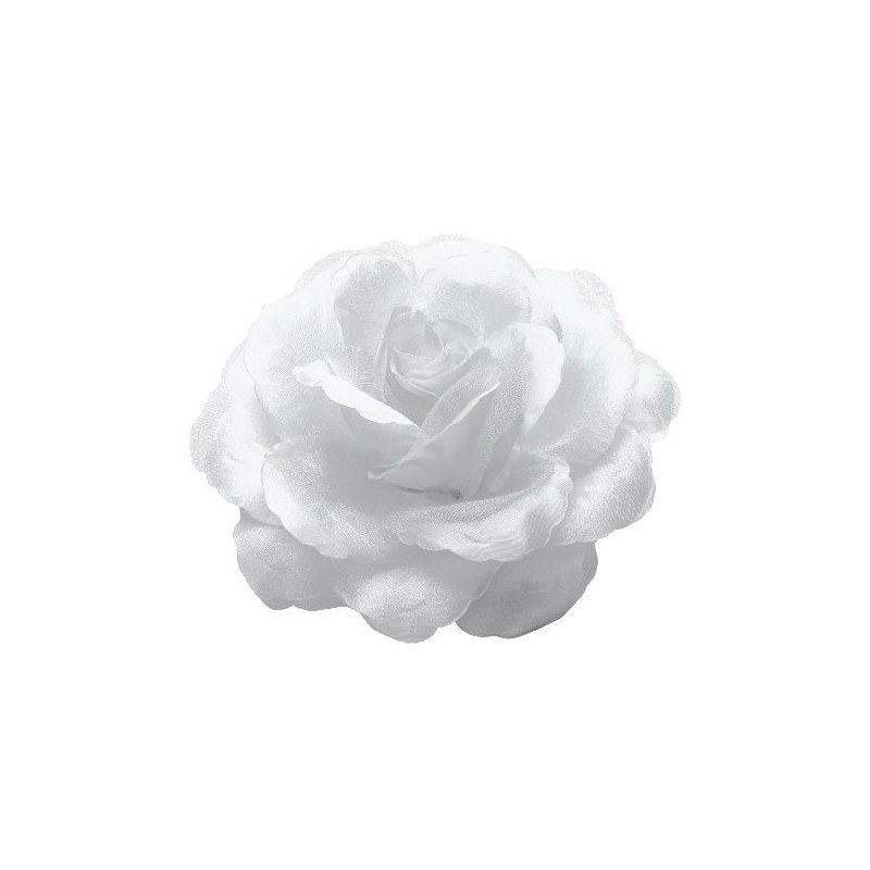 Rose en tissu blanc