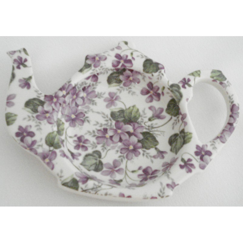 Porte sachet à thé "Violet Chintz"