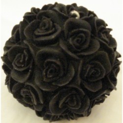 Bougie Boule de Roses Noires