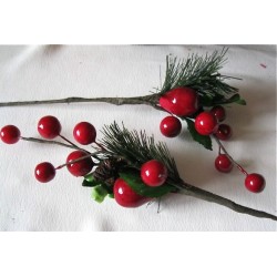 Bouquet Pin et boules rouges