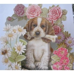 Carte en 3D "Chiot"