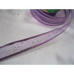 Ruban voile pailleté violet