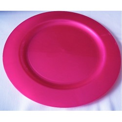 10 assiettes rondes fuchsia