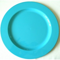10 assiettes rondes turquoise