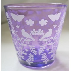 Photophore violet en verre 