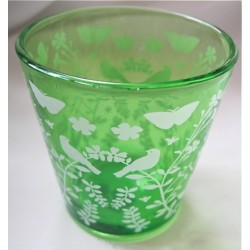 Photophore vert en verre