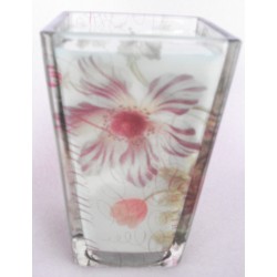 Bougie Verre Décoré "BOUQUET"