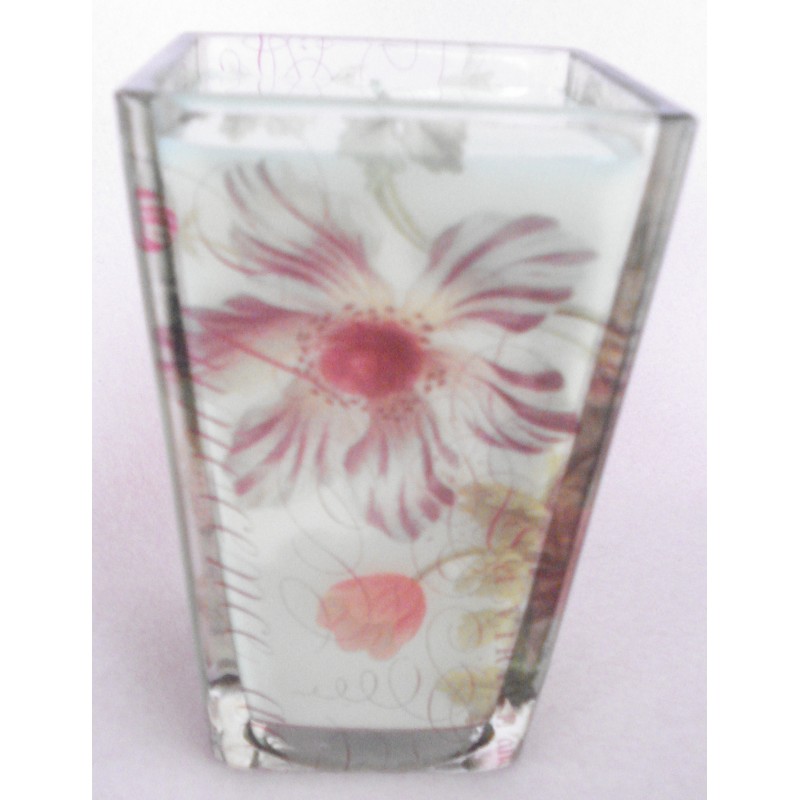 Bougie Verre Décoré "BOUQUET"