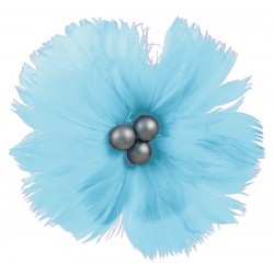 Fleur plume bleu