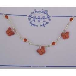 Collier " papillons oranges"