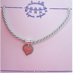 Collier " Coeur Rose"