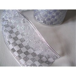 Ruban Organza 65 mm Argent