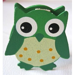 Pince mémo "Hibou vert"