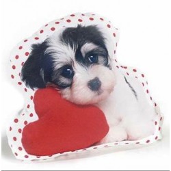 Coussin "chien avec coeur"